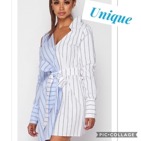 Blu Trends Tops - Button Down Shirt-Sky Blue & White